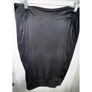 Fornarina Black Ruched Skirt Large Y2k Casual Trendy Athleisure Italy Retro City